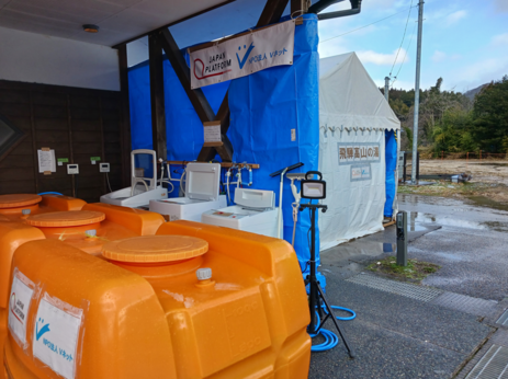 各避難所へ設置した水タンクの画像